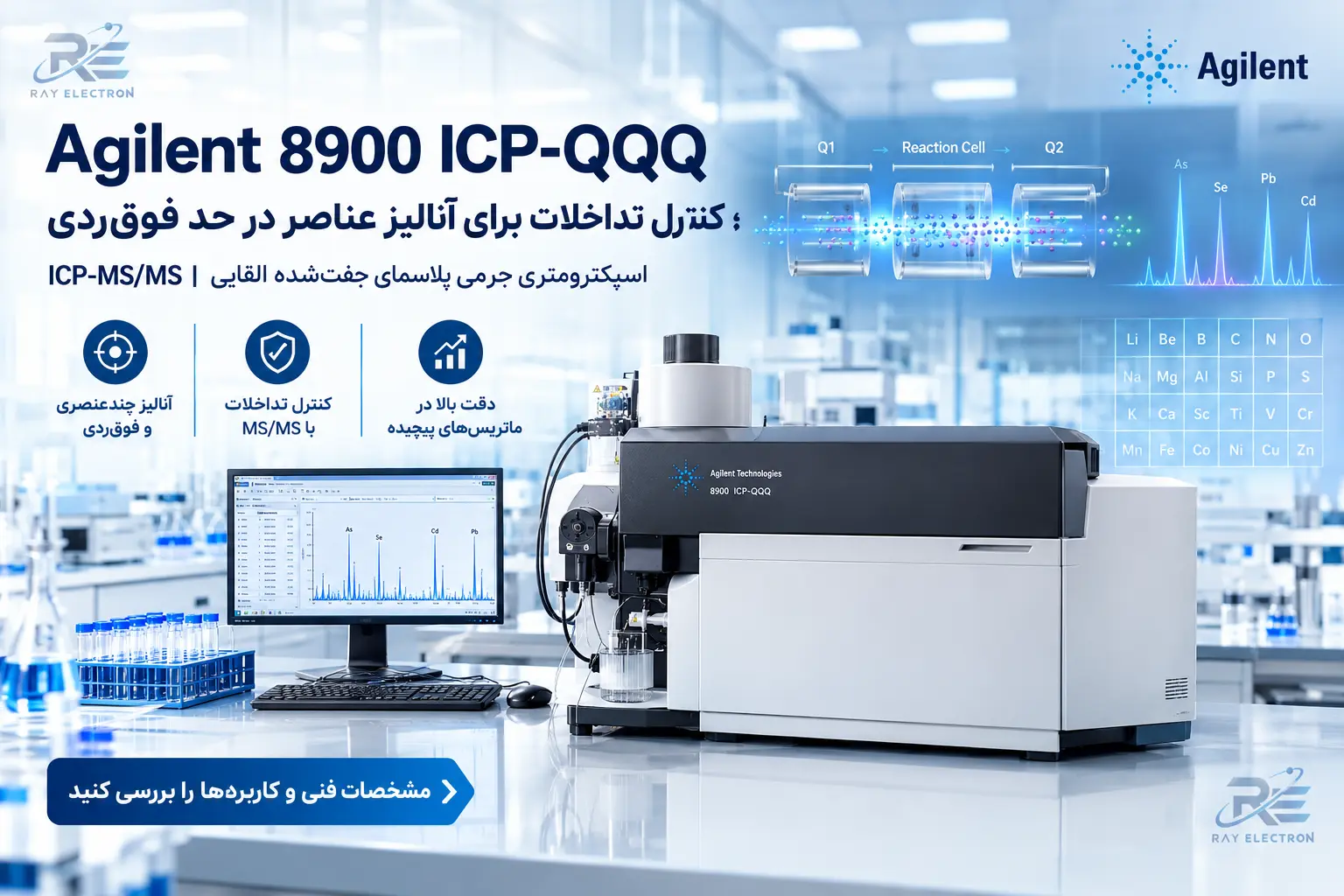 اسپکتروفتومتر ICP-MS/MS 8900 ICP-QQQ